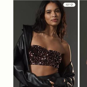 Anthropologie NWT The Eve Sequin Bralette: Bandeau Edition - M